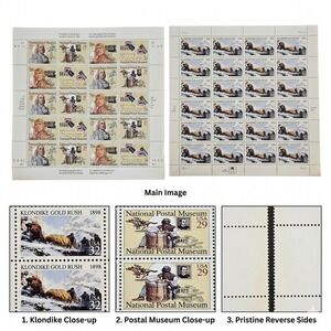 Vintage 1993 1997 USPS National Postal Museum Klondike Gold Rush Stamp Panes
